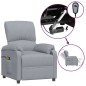vidaXL Massagesessel Elektrisch Hellgrau Stoff vidaXL Massagesessel Elektrisch Hellgrau Stoff