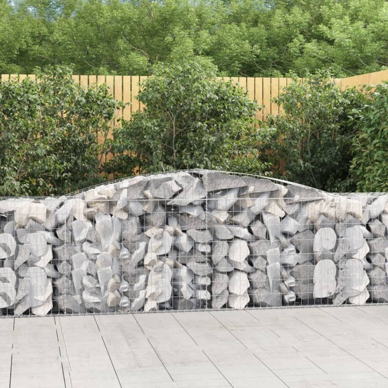 vidaXL Gabionen mit Hochbogen 10 Stk. 400x50x80/100cm Verzinktes Eisen vidaXL Gabionen mit Hochbogen 10 Stk. 400x50x80/100cm Verzinktes Eisen