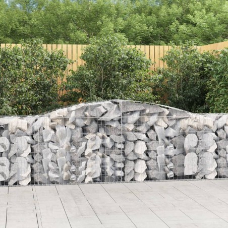 vidaXL Gabionen mit Hochbogen 10 Stk. 400x50x80/100cm Verzinktes Eisen