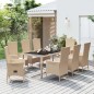 vidaXL 9-tlg. Garten-Essgruppe mit Kissen Beige Poly Rattan vidaXL 9-tlg. Garten-Essgruppe mit Kissen Beige Poly Rattan