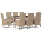 vidaXL 9-tlg. Garten-Essgruppe mit Kissen Beige Poly Rattan vidaXL 9-tlg. Garten-Essgruppe mit Kissen Beige Poly Rattan