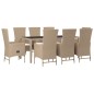 vidaXL 9-tlg. Garten-Essgruppe mit Kissen Beige Poly Rattan vidaXL 9-tlg. Garten-Essgruppe mit Kissen Beige Poly Rattan