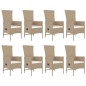 vidaXL 9-tlg. Garten-Essgruppe mit Kissen Beige Poly Rattan vidaXL 9-tlg. Garten-Essgruppe mit Kissen Beige Poly Rattan