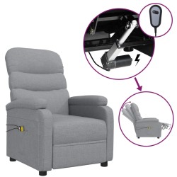 vidaXL Massagesessel Elektrisch Hellgrau Stoff