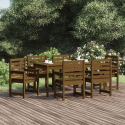 vidaXL 7-tlg. Garten-Essgruppe Honigbraun Massivholz Kiefer