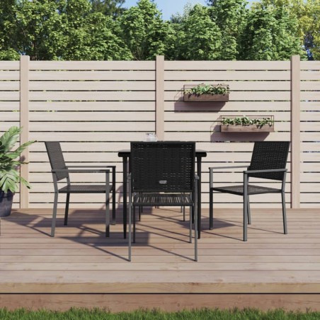 vidaXL 5-tlg. Garten-Essgruppe Poly Rattan und Stahl