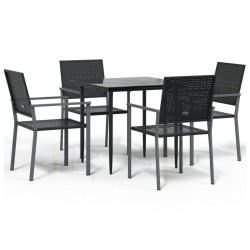 vidaXL 5-tlg. Garten-Essgruppe Poly Rattan und Stahl