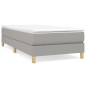vidaXL Boxspringbett mit Matratze Hellgrau 90x190 cm Stoff vidaXL Boxspringbett mit Matratze Hellgrau 90x190 cm Stoff