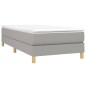 vidaXL Boxspringbett mit Matratze Hellgrau 90x190 cm Stoff vidaXL Boxspringbett mit Matratze Hellgrau 90x190 cm Stoff