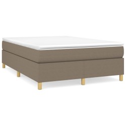 vidaXL Boxspringbett mit Matratze Taupe 140x190 cm Stoff