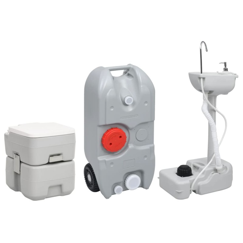 vidaXL Tragbare Campingtoilette mit Waschbecken und Wasserbehälter vidaXL Tragbare Campingtoilette mit Waschbecken und Wasserbehälter