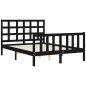 vidaXL Massivholzbett mit Kopfteil Schwarz 140x200 cm vidaXL Massivholzbett mit Kopfteil Schwarz 140x200 cm