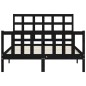 vidaXL Massivholzbett mit Kopfteil Schwarz 140x200 cm vidaXL Massivholzbett mit Kopfteil Schwarz 140x200 cm