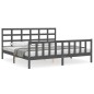 vidaXL Massivholzbett mit Kopfteil Grau 200x200 cm vidaXL Massivholzbett mit Kopfteil Grau 200x200 cm