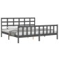 vidaXL Massivholzbett mit Kopfteil Grau 200x200 cm vidaXL Massivholzbett mit Kopfteil Grau 200x200 cm