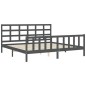 vidaXL Massivholzbett mit Kopfteil Grau 200x200 cm vidaXL Massivholzbett mit Kopfteil Grau 200x200 cm