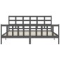 vidaXL Massivholzbett mit Kopfteil Grau 200x200 cm vidaXL Massivholzbett mit Kopfteil Grau 200x200 cm