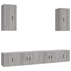 vidaXL 6-tlg. TV-Schrank-Set Grau Sonoma Holzwerkstoff