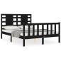 vidaXL Massivholzbett mit Kopfteil Schwarz 140x200 cm vidaXL Massivholzbett mit Kopfteil Schwarz 140x200 cm