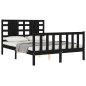 vidaXL Massivholzbett mit Kopfteil Schwarz 140x200 cm vidaXL Massivholzbett mit Kopfteil Schwarz 140x200 cm