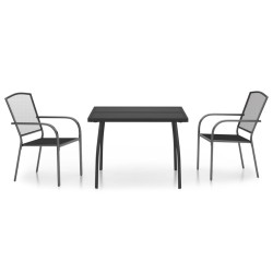 vidaXL 3-tlg. Garten-Essgruppe Anthrazit Stahl