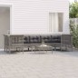 vidaXL 8-tlg. Garten-Lounge-Set mit Kissen Grau Poly Rattan vidaXL 8-tlg. Garten-Lounge-Set mit Kissen Grau Poly Rattan