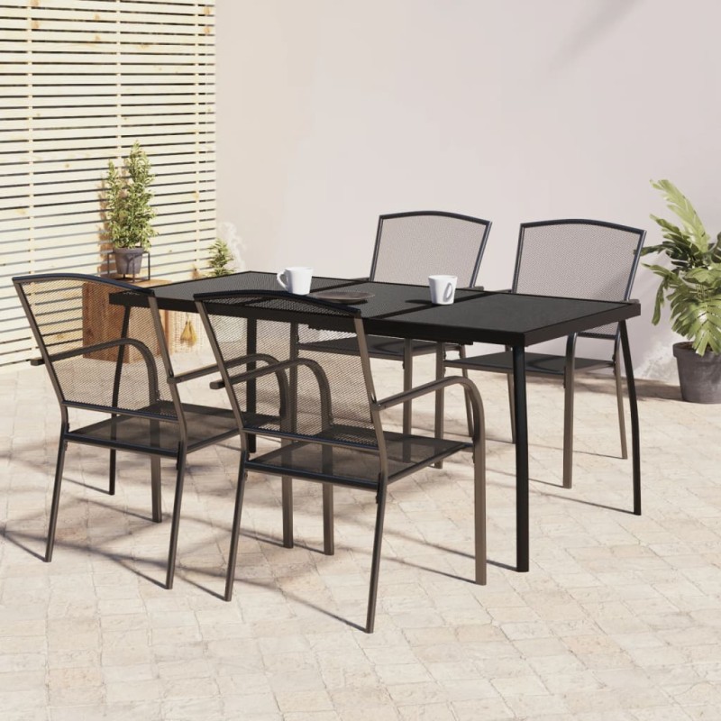 vidaXL 5-tlg. Garten-Essgruppe Anthrazit Stahl vidaXL 5-tlg. Garten-Essgruppe Anthrazit Stahl
