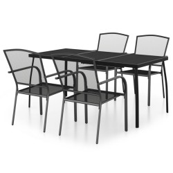 vidaXL 5-tlg. Garten-Essgruppe Anthrazit Stahl