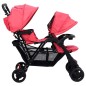 Tandem-Zwillingskinderwagen Rot Stahl Tandem-Zwillingskinderwagen Rot Stahl