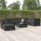 vidaXL 8-tlg. Garten-Lounge-Set mit Kissen Schwarz Poly Rattan vidaXL 8-tlg. Garten-Lounge-Set mit Kissen Schwarz Poly Rattan