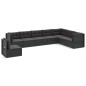 vidaXL 8-tlg. Garten-Lounge-Set mit Kissen Schwarz Poly Rattan vidaXL 8-tlg. Garten-Lounge-Set mit Kissen Schwarz Poly Rattan
