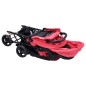 Tandem-Zwillingskinderwagen Rot Stahl Tandem-Zwillingskinderwagen Rot Stahl