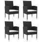 vidaXL 5-tlg. Garten-Essgruppe Schwarz Poly Rattan und Stahl vidaXL 5-tlg. Garten-Essgruppe Schwarz Poly Rattan und Stahl