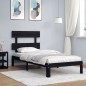 vidaXL Massivholzbett mit Kopfteil Schwarz 100x200 cm vidaXL Massivholzbett mit Kopfteil Schwarz 100x200 cm