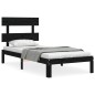 vidaXL Massivholzbett mit Kopfteil Schwarz 100x200 cm vidaXL Massivholzbett mit Kopfteil Schwarz 100x200 cm