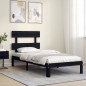 vidaXL Massivholzbett mit Kopfteil Schwarz 100x200 cm vidaXL Massivholzbett mit Kopfteil Schwarz 100x200 cm