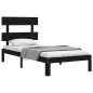 vidaXL Massivholzbett mit Kopfteil Schwarz 100x200 cm vidaXL Massivholzbett mit Kopfteil Schwarz 100x200 cm