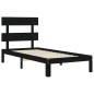 vidaXL Massivholzbett mit Kopfteil Schwarz 100x200 cm vidaXL Massivholzbett mit Kopfteil Schwarz 100x200 cm