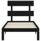 vidaXL Massivholzbett mit Kopfteil Schwarz 100x200 cm vidaXL Massivholzbett mit Kopfteil Schwarz 100x200 cm