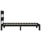 vidaXL Massivholzbett mit Kopfteil Schwarz 100x200 cm vidaXL Massivholzbett mit Kopfteil Schwarz 100x200 cm