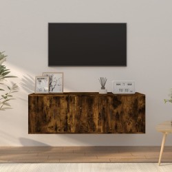 vidaXL 2-tlg. TV-Schrank-Set Räuchereiche Holzwerkstoff