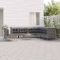 vidaXL 11-tlg. Garten-Lounge-Set mit Kissen Grau Poly Rattan vidaXL 11-tlg. Garten-Lounge-Set mit Kissen Grau Poly Rattan