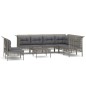 vidaXL 11-tlg. Garten-Lounge-Set mit Kissen Grau Poly Rattan vidaXL 11-tlg. Garten-Lounge-Set mit Kissen Grau Poly Rattan