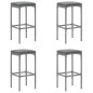 vidaXL 5-tlg. Gartenbar-Set mit Kissen Grau Poly Rattan vidaXL 5-tlg. Gartenbar-Set mit Kissen Grau Poly Rattan