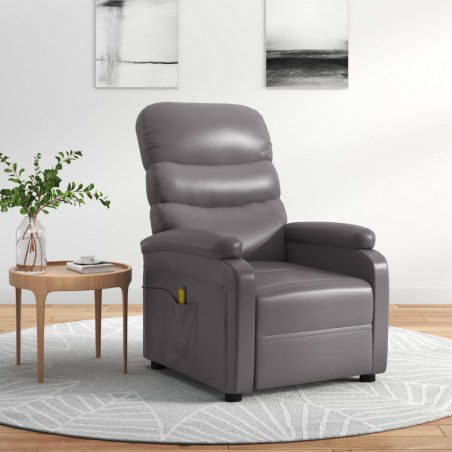 vidaXL Massagesessel Grau Kunstleder