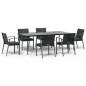 vidaXL 7-tlg. Garten-Essgruppe mit Kissen Poly Rattan und Stahl vidaXL 7-tlg. Garten-Essgruppe mit Kissen Poly Rattan und Stahl