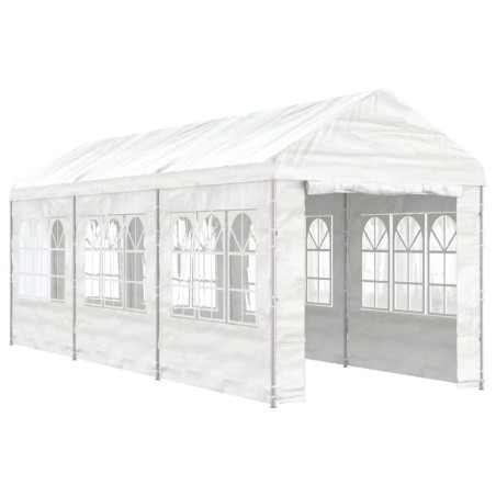 vidaXL Pavillon mit Dach Weiß 6,69x2,28x2,69 m Polyethylen