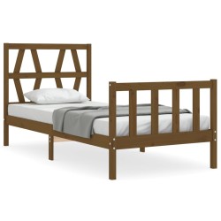 vidaXL Massivholzbett mit Kopfteil Honigbraun 100x200 cm