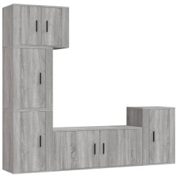 vidaXL 5-tlg. TV-Schrank-Set Grau Sonoma Holzwerkstoff