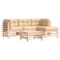 vidaXL 5-tlg. Garten-Lounge-Set mit Kissen Massivholz